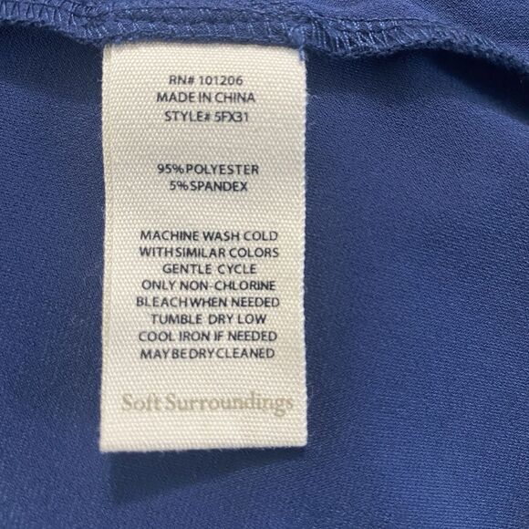 Soft Surroundings Madeline Tunic Top Overlay Cape-Like Short Sleeve Navy Size 1X - Picture 14 of 15